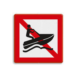 Scheepvaartbord BPR A.20 - Verboden voor waterscooters