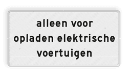 Verkeersbord RVV OB20 - Onderbord - alleen voor opladen elektrische voertuigen