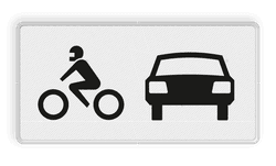 Verkeersbord RVV OB07 - Onderbord - Geldt alleen voor auto's en motoren