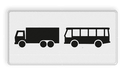 Verkeersbord RVV OB13 - Onderbord - Geldt alleen voor vrachtauto's en bussen