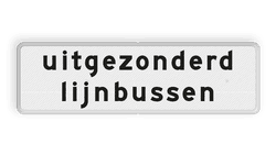 Verkeersbord RVV OB104 - Onderbord - uitgezonderd lijnbussen