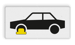 Verkeersbord RVV OB301 - Onderbord - Wielklemregeling van kracht