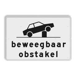 Verkeersbord RVV OB627 - Onderbord - Beweegbaar obstakel