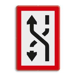 Scheepvaartbord BPR B.4a - Verplicht zich naar de bakboordzijde van het vaarwater te begeven