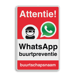 WhatsApp Attentie Buurtpreventie Informatiebord 02 - L209wa-r