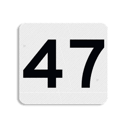 Plaque de num&eacute;ro de maison blanche r&eacute;fl&eacute;chissante classe 3
