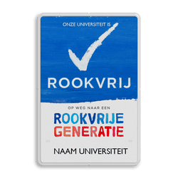 Informatiebord Rookvrij Universiteit met logo
