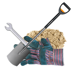 Plaatsing bord met TS-30 staanderset in losse teelaarde - op eigen terrein