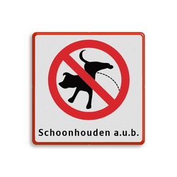 Verbodsbord -  Verboden honden te laten plassen - met tekst