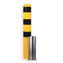 Rampaal Ø193x2000mm, diverse montageopties, verzinkt of geel/zwart
