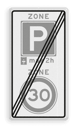 Verkeersbord RVV A0130E10-2ze - ZONE bord einde