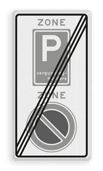 Verkeersbord RVV E01E09ze - ZONE bord einde
