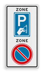 Verkeersbord RVV E01BW111zb - ZONE bord begin