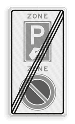 Verkeersbord RVV E01BW111ze - ZONE bord einde