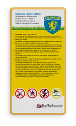 Informatiebord spelregels + logo full-colour opdruk