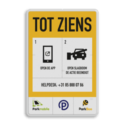 Informatiebord TOT ZIENS - Uitrit - ParkBee