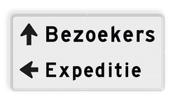 Routebord met 2 regels voor eigen tekst en pijlen - reflecterend