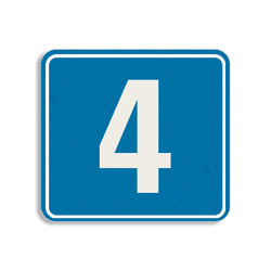 Plaque numéro maison 119x109 mm – Réfléchissante Bleu/Blanc