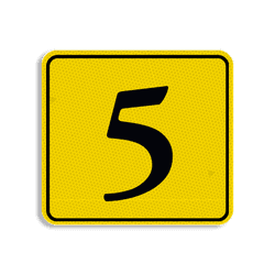 Plaque num&eacute;ro de maison jaune-noir 119 x 109 mm