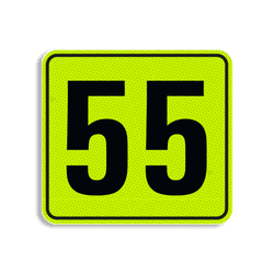 Plaque num&eacute;ro de maison fluorescente 119 x 109 mm