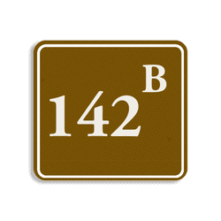 Plaque num&eacute;ro de maison brun-blanc 119 x 109 mm