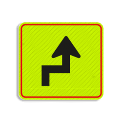 Huisnummerbord Fluor met pijl 119x109mm - klasse 3