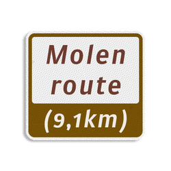 Wandelroutebord 119x109mm met tekst - klasse 3