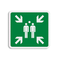 Vlak terreinbord 119x109mm groen/wit - Pictogram Verzamelplaats