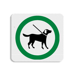 Vlak terreinbord 119x109mm - Pictogram Honden aangelijnd toegestaan