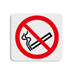 Vlak terreinbord 119x109mm - Pictogram Roken verboden