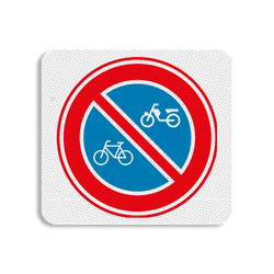 Vlak terreinbord 119x109mm - Pictogram (Brom-)fietsen stallen verboden