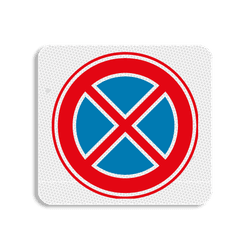 Vlak terreinbord 119x109mm - Pictogram Stoppen verboden