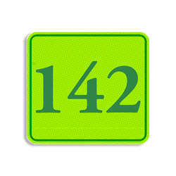 Huisnummerbord fluorescerend + reflecterend 119x109mm