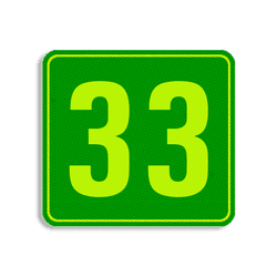 Huisnummerbord fluorescerend + reflecterend 119x109mm