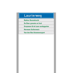 Industrieverwijzing TS10 aluminium - 1 straatnaam - 1200mm breed