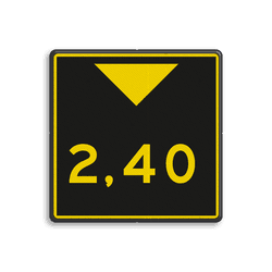 Scheepvaartbord BPR G.5.2 - Aanduiding hoogte geel/zwart
