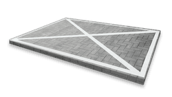 Marquage routier de l'espace de stationnement avec des lignes transversales