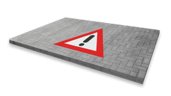 Marquage routier thermoplastique - panneau de signalisation triangulaire