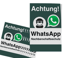 WhatsApp - Achtung Nachbarschaftsschutz Aufkleber (10 Stück)