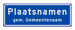 Plaatsnaambord 1540x520 mm RVV H01b