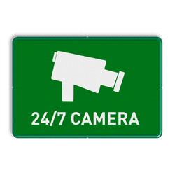 Informatiebord - 24/7 Camerabewaking - Groen / Wit