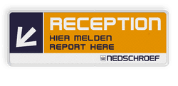 Informatiebord rechthoek 3:1 reflecterend + Nedschroef - REPECTION hier melden