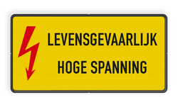 Waarschuwingsbord LEVENSGEVAARLIJK, Hoge spanning