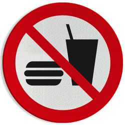 Veiligheidspictogram P022 - Eten en drinken verboden - reflecterend