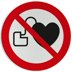 Veiligheidspictogram P007 - Geen toegang voor pacemaker - reflecterend