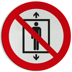Veiligheidspictogram P027 - Lift voor personen verboden - reflecterend