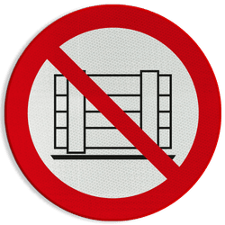 Veiligheidspictogram P023 - Verboden goederen neer te zetten - reflecterend