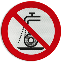 Veiligheidspictogram P033 - Verboden nat te slijpen - reflecterend
