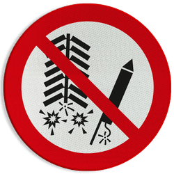 Veiligheidspictogram P040 - Ontsteken van vuurwerk verboden - reflecterend