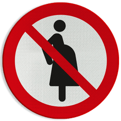 Veiligheidspictogram P042 - Verboden voor zwangere vrouwen - reflecterend